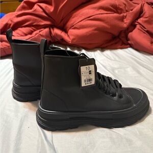 BLACK COMBAT BOOTS GOTHIC